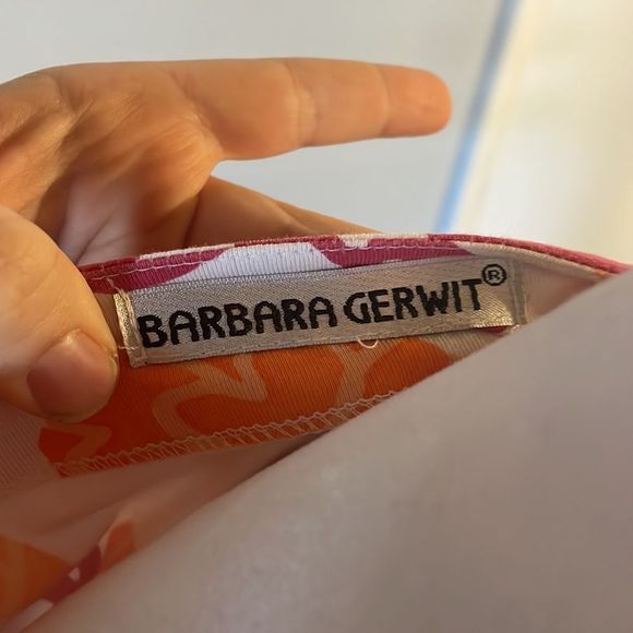 [Barbara Gerwit] Pink/Orange Pattern Dress - Size Large - Picture 4 of 5